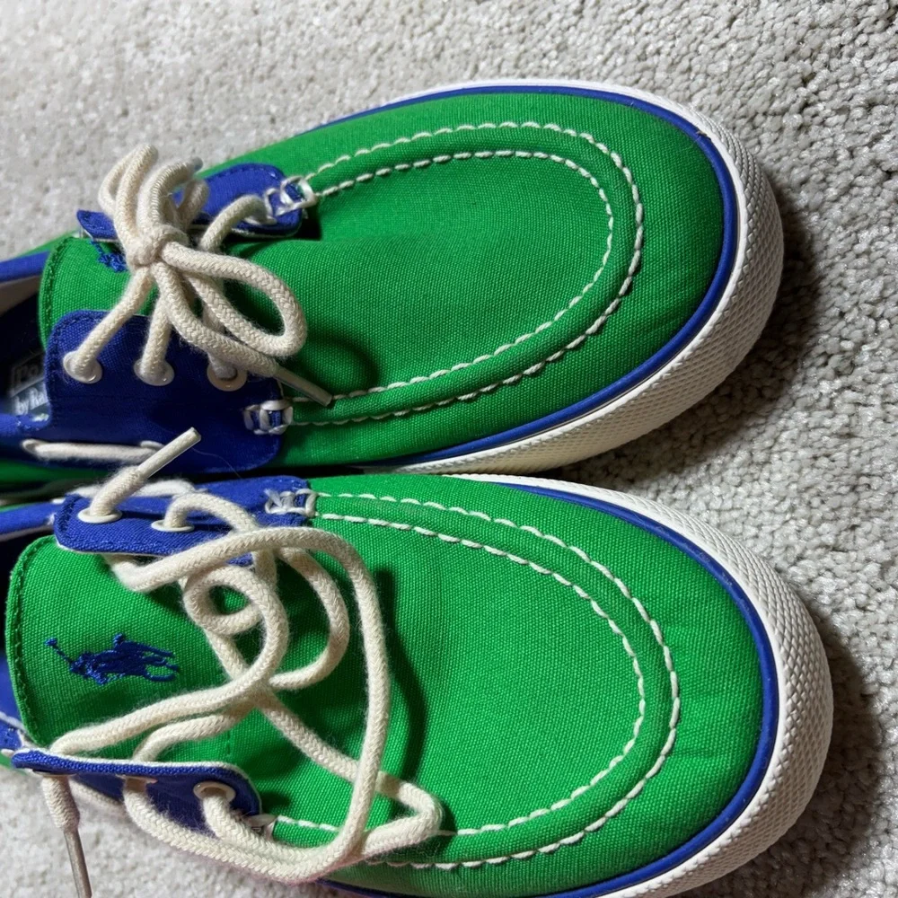 Ralph‎ Lauren men’s blue/green boat shoes sz 8